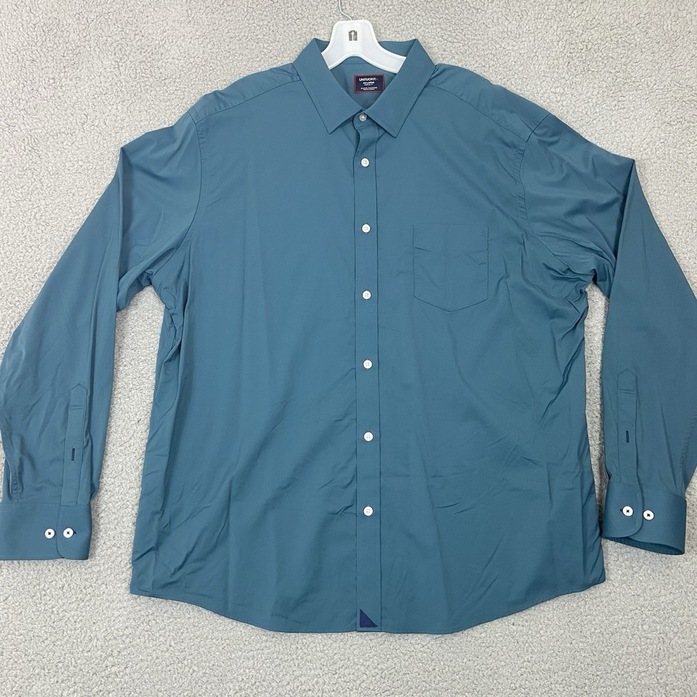 UNTUCKit Gironde Shirt Mens XXL Green Performance Stretch Nylon Button Front